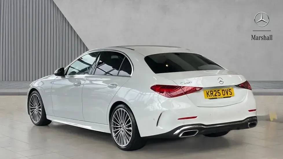 Used Mercedes C200 AMG Line Premium 204 HP (150 kW) 2025 Manufaktur opalite white bright