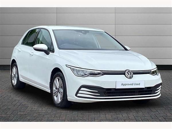 Pure white Used 2022 VW Golf VIII Life Hatchback | £16,495 (Good price) - Image 1/3