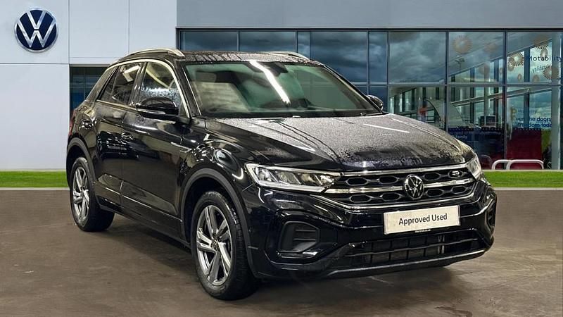 Deep black pearl Used 2025 VW T-Roc R-line SUV | £27,999 (Fair price) - Image 1/4