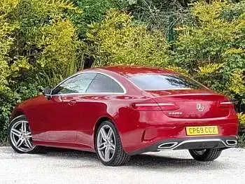Used Mercedes E220 AMG line 194 HP (142 kW) 2019 Red Coupe