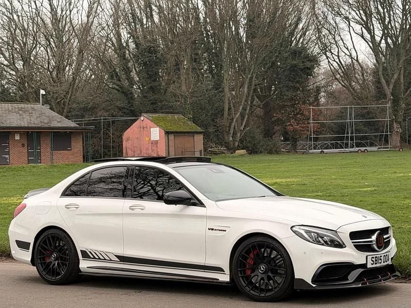 White Used 2015 Mercedes C63S AMG Edition 1 Sedan | £27,995 - Image 1/4