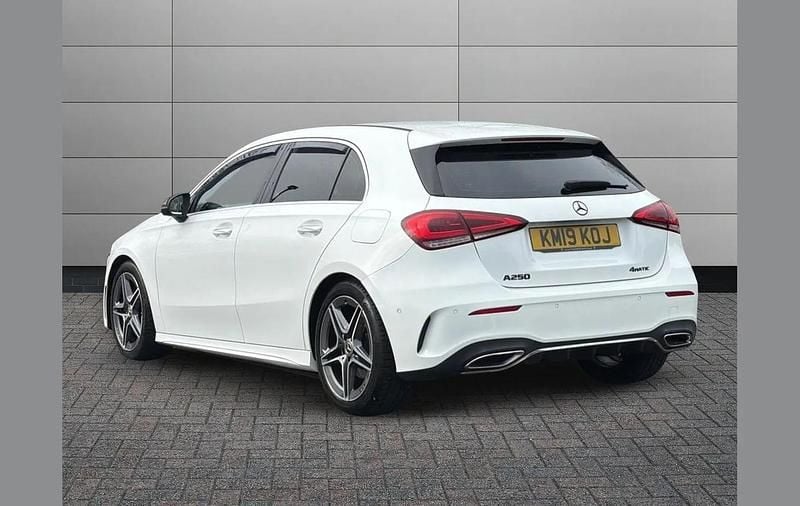 Used Mercedes A250 AMG line 224 HP (164 kW) 2019 White Hatchback