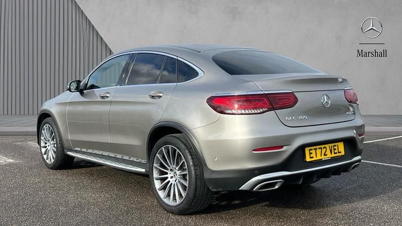 Used Mercedes GLC300 AMG Line Premium 258 HP (189 kW) 2022 Mojave silver metallic Coupe