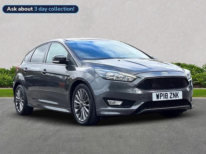 Grey Used 2018 Ford Focus ST-Line Hatchback | £7,499 (Good price) - Image 1/4
