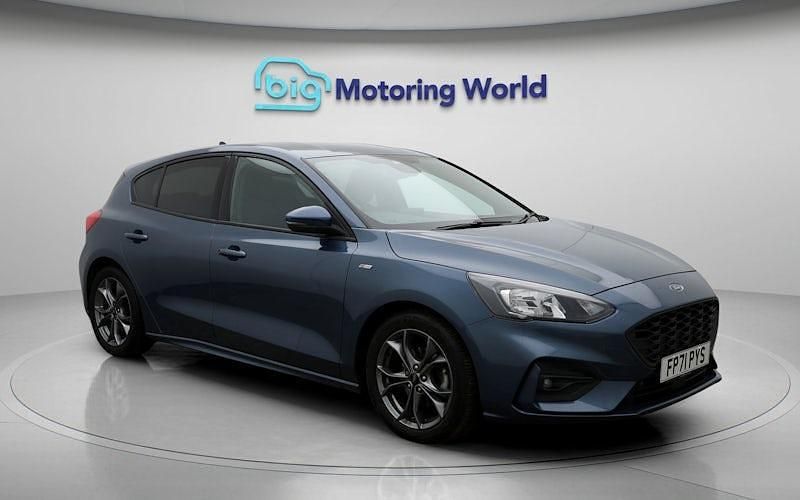 Blue Used 2021 Ford Focus ST-Line Hatchback | £11,500 (Good price) - Image 1/4