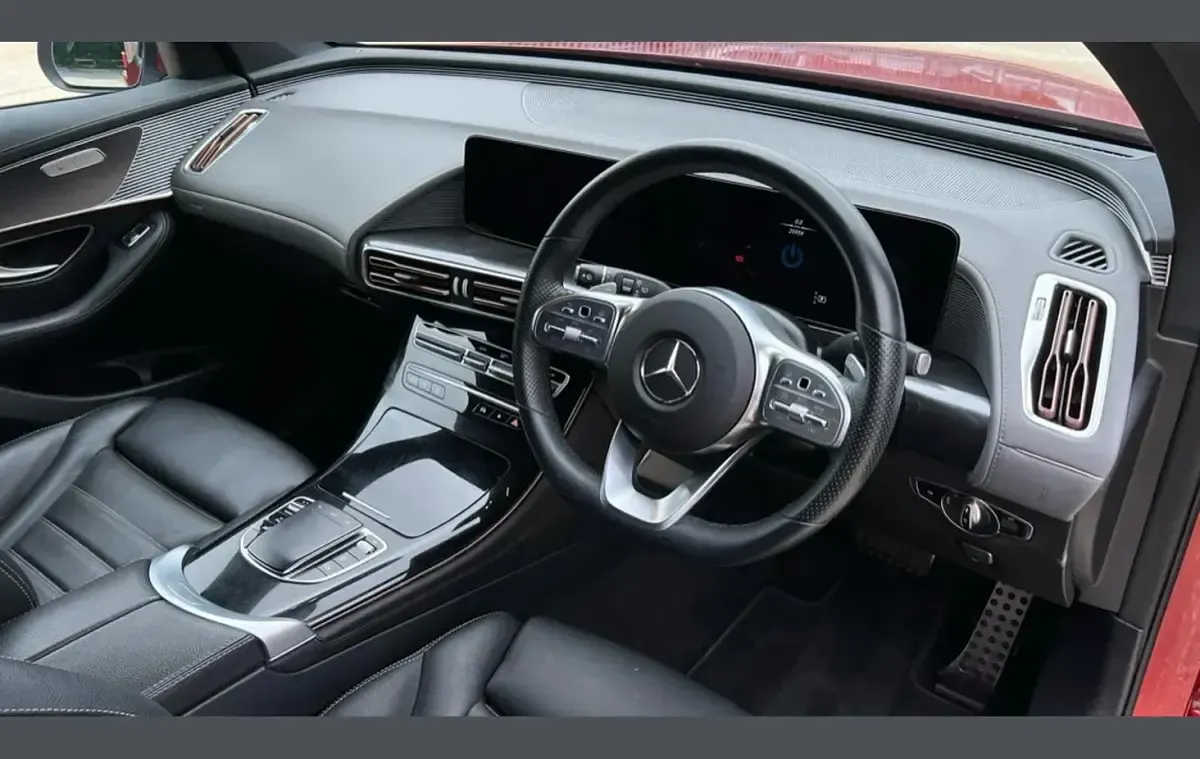 Used Mercedes EQC400 AMG line 300 kW (408 HP) 2023 Designo hyacinth red metallic SUV