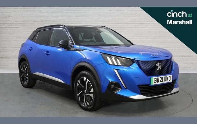 Blue Used 2021 Peugeot e-2008 GT SUV | £12,864 (Fair price) - Image 1/4