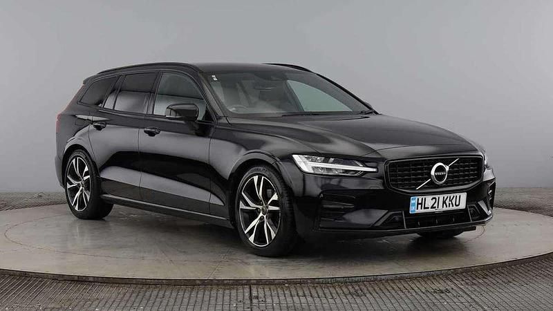 Onyx black Used 2021 Volvo V60 R-Design Estate | £20,695 (Fair price) - Image 1/4