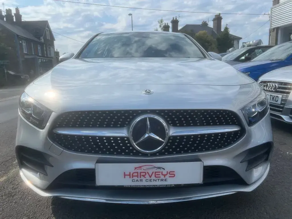 Used Mercedes A250 AMG line 224 HP (164 kW) 2018 Silver Hatchback