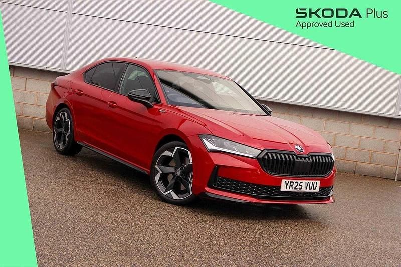 Carmine red metallic Used 2025 Skoda Superb SportLine Hatchback | £36,990 - Image 1/4