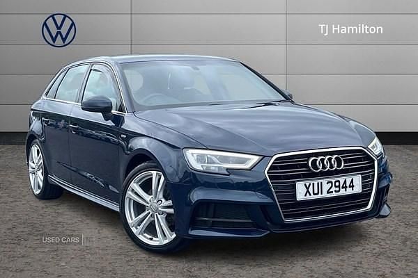 Used Audi A3 S-Line 150 HP (110 kW) 2019 Blue Hatchback