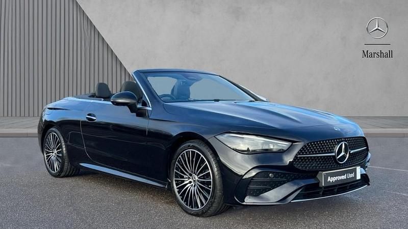 Obsidian black metallic Used 2025 Mercedes CLE300 AMG Line Premium Cabriolet | £52,580 (Good price) - Image 1/4