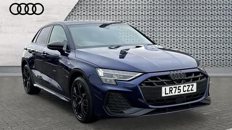 Blue Used 2025 Audi A3 e-tron Black Edition Hatchback | £32,577 - Image 1/4