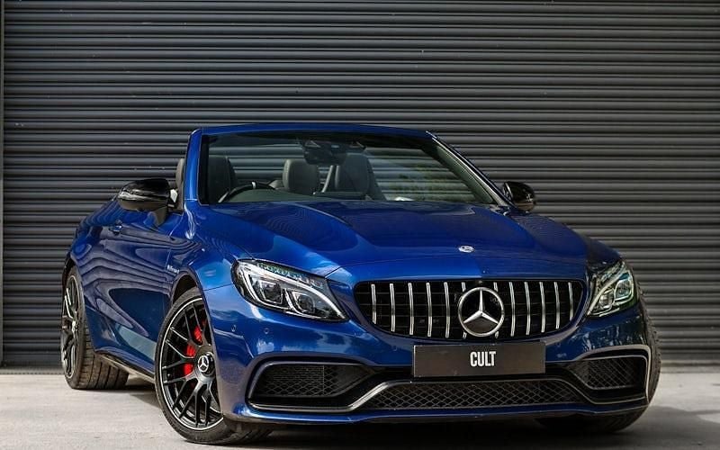 Used Mercedes C63S AMG Premium 510 HP (375 kW) 2018 Blue Cabriolet