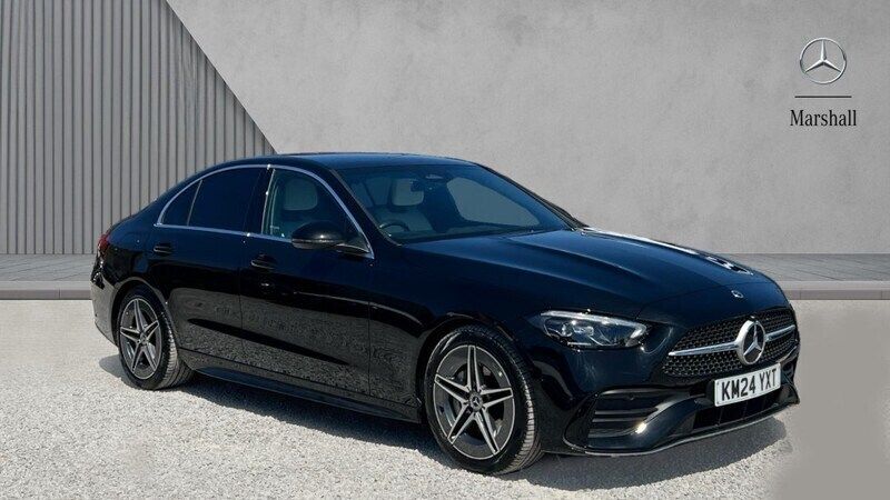 Obsidian black metallic Used 2024 Mercedes C200 AMG line Sedan | £33,121 (Fair price) - Image 1/4