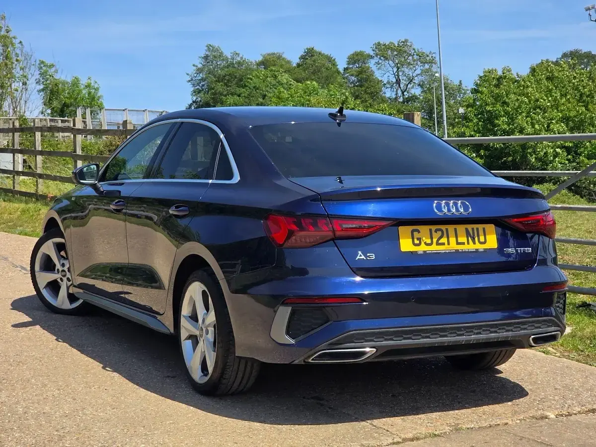 Used Audi A3 S-Line 150 HP (110 kW) 2021 Blue Sedan