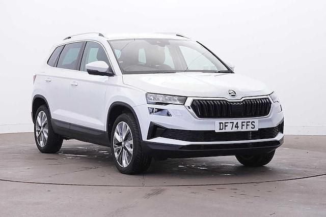 Moon white metallic Used 2024 Skoda Karoq SE L SUV | £25,695 (Fair price) - Image 1/3