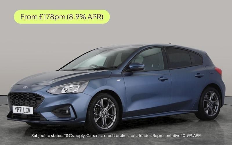 Blue Used 2021 Ford Focus ST-Line Hatchback | £12,309 (Good price) - Image 1/3