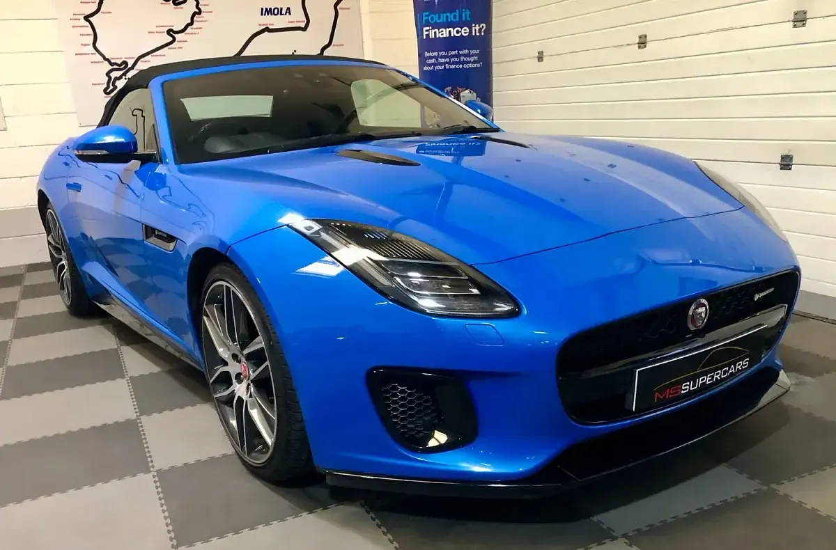 Used Jaguar F-Type R-Dynamic 300 HP (220 kW) 2018 Blue Cabriolet