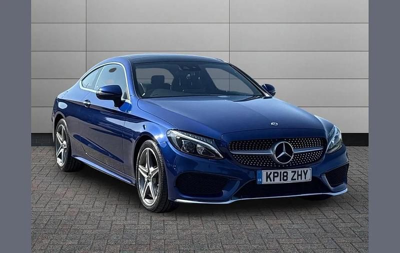 Used Mercedes C250 AMG Line Premium Plus 200 HP (147 kW) 2018 Blue Coupe