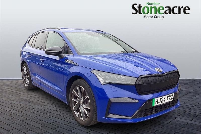 Blue Used 2024 Skoda Enyaq iV SportlinePlus SUV | £31,745 (Fair price) - Image 1/4