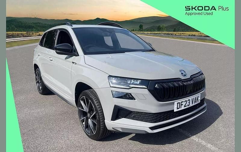 Meteor grey Used 2023 Skoda Karoq SportLine SUV | £26,295 (Fair price) - Image 1/4