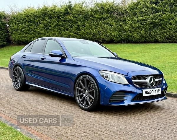Used Mercedes C300 AMG line 245 HP (180 kW) 2020 Blue Sedan