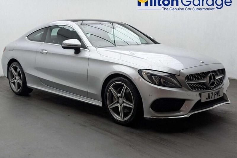 Used Mercedes C220 AMG line 170 HP (125 kW) 2016 Silver Coupe