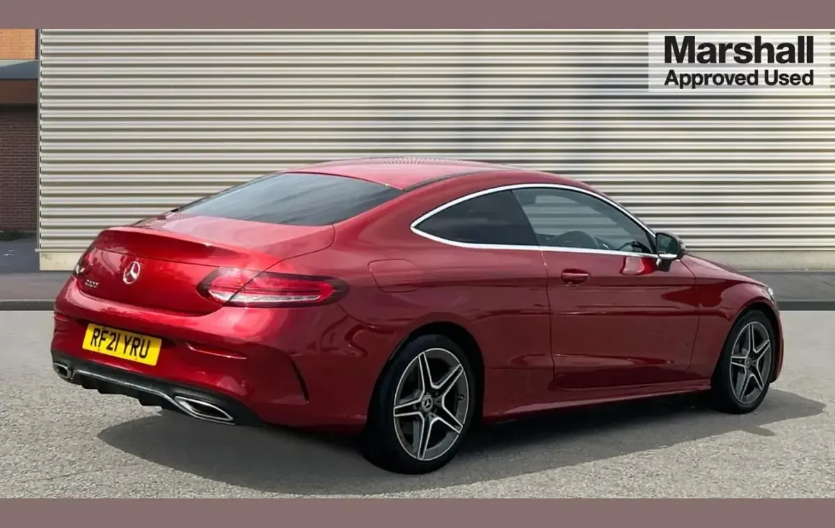 Used Mercedes C200 AMG line 180 HP (132 kW) 2021 Red Coupe