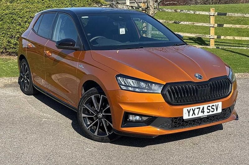 Used Skoda Fabia Monte Carlo 113 HP (83 kW) 2024 Phoenix orange metallic black magic pearl effect Hatchback