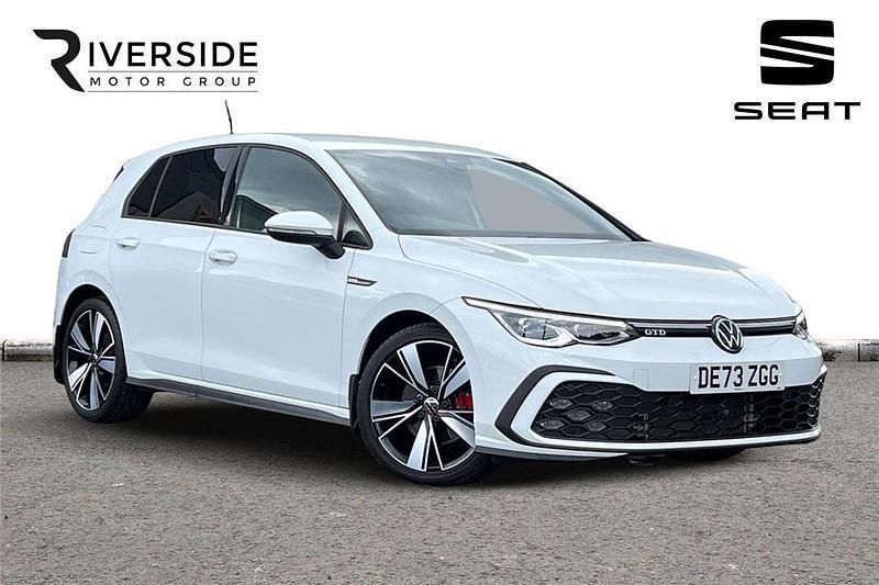 Pure white Used 2023 VW Golf VIII GTD Hatchback | £28,990 (A bit pricey) - Image 1/4