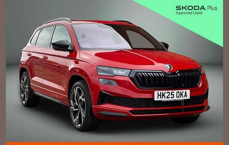 Red Used 2025 Skoda Karoq SportLine SUV | £33,900 (Expensive) - Image 1/4