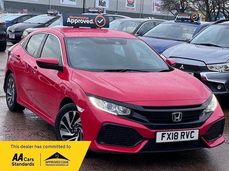 Red Used 2018 Honda Civic SE Hatchback | £7,275 (Fair price) - Image 1/3
