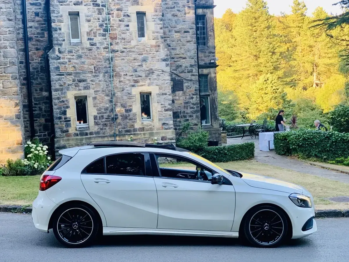 Used Mercedes A200 AMG line 136 HP (100 kW) 2017 White Hatchback