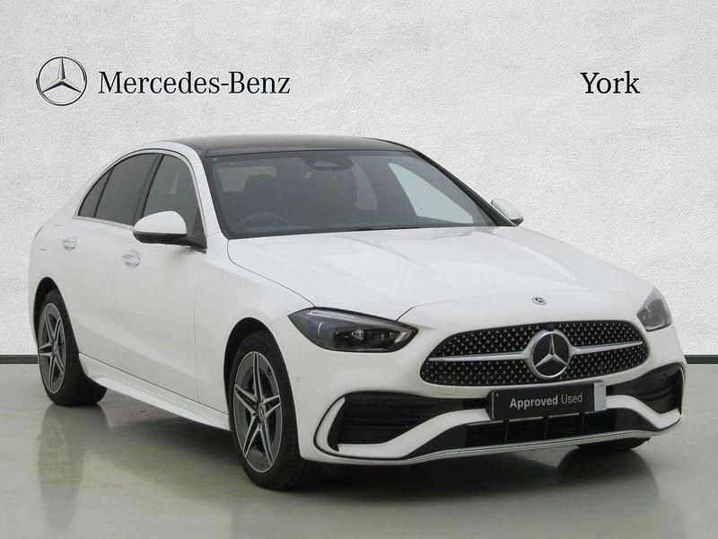 White Used 2024 Mercedes C300e AMG Line Premium Plus Sedan | £41,250 (Fair price) - Image 1/4