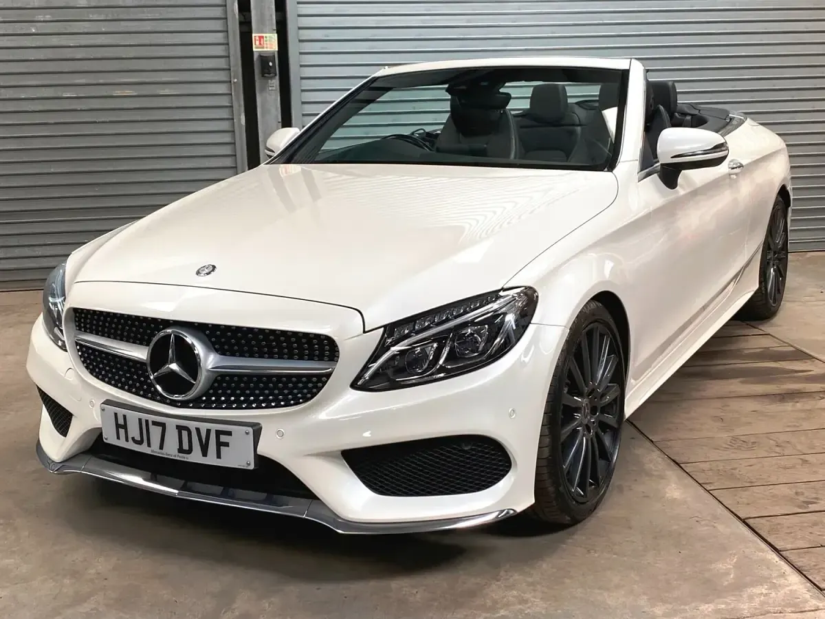 Used Mercedes C220 AMG line 175 HP (128 kW) 2017 White Cabriolet