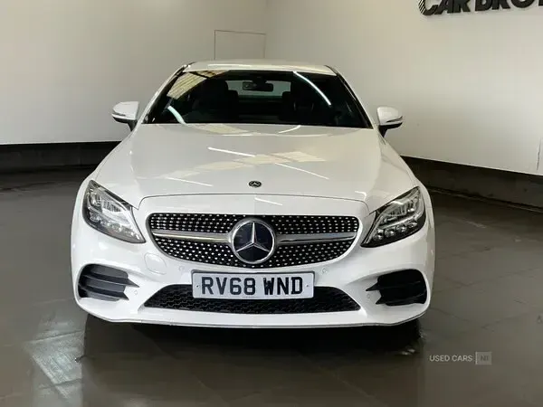 Used Mercedes C200 AMG line 2018 White Coupe
