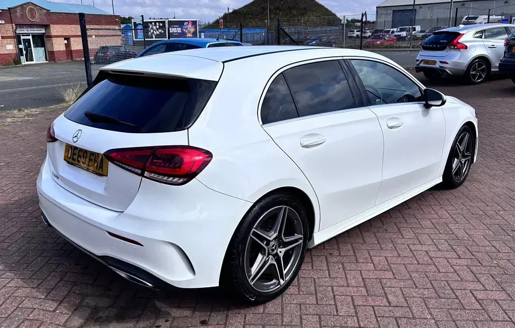 Used Mercedes A200 AMG line 163 HP (119 kW) 2019 White Hatchback