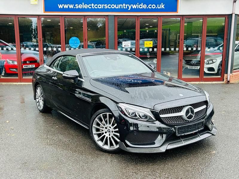 Black Used 2017 Mercedes C220 AMG Line Premium Plus Cabriolet | £18,495 (Fair price) - Image 1/4