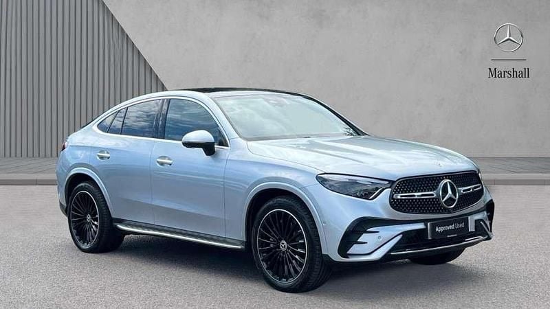 Hightech silver Used 2023 Mercedes GLC300 AMG line Coupe | £56,323 (Expensive) - Image 1/4