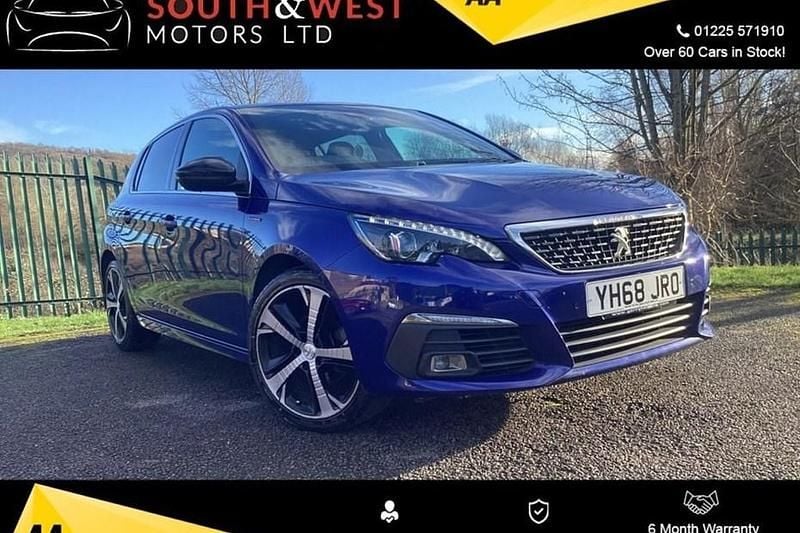 Used Peugeot 308 GT-line 130 HP (95 kW) 2018 Blue Hatchback