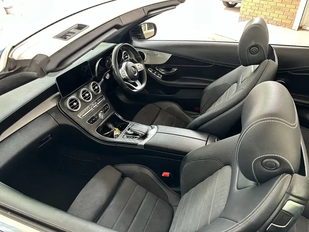 Used Mercedes C200 AMG line 198 HP (145 kW) 2019 Black Cabriolet