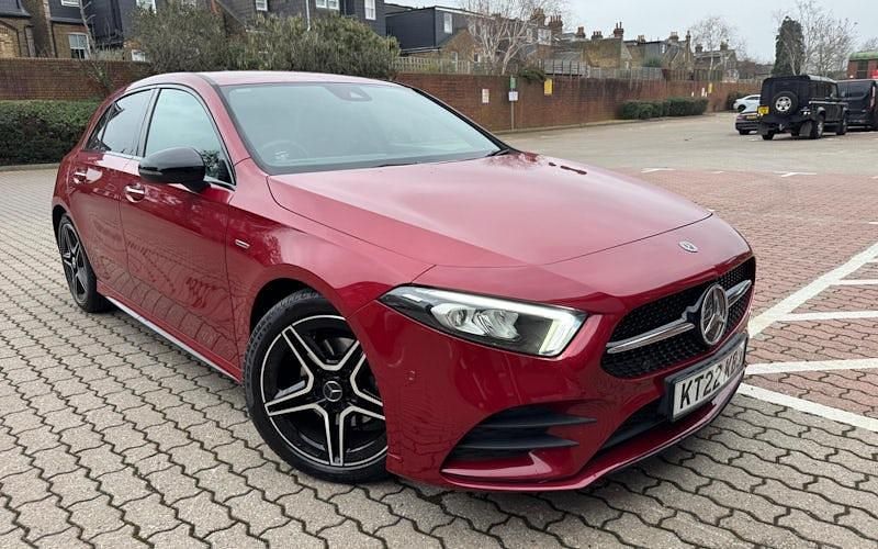 Used Mercedes A180 AMG line 136 HP (100 kW) 2022 Red Hatchback