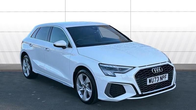 White Used 2023 Audi A3 e-tron S-Line Hatchback | £20,893 (Fair price) - Image 1/3