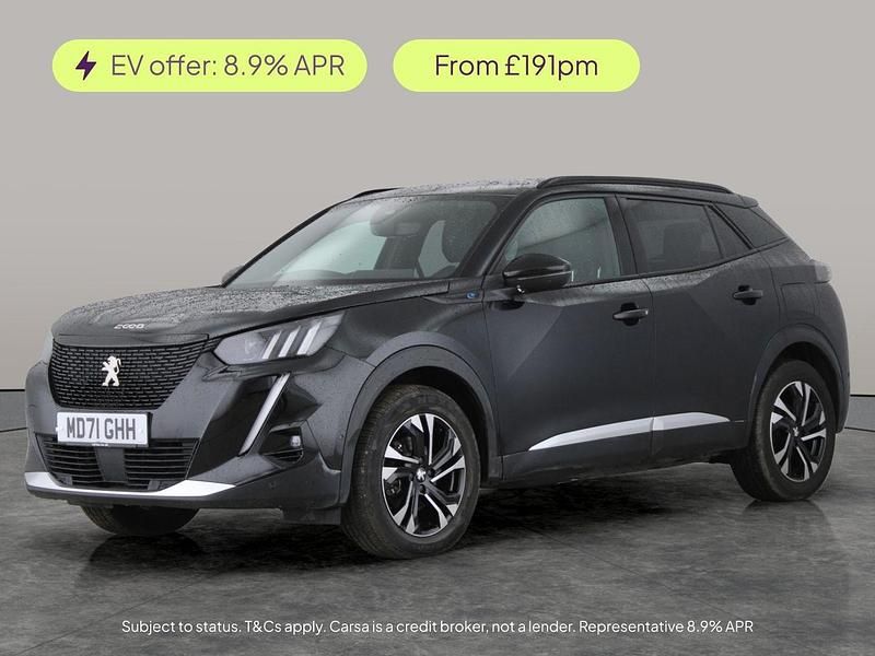 Black Used 2022 Peugeot e-2008 GT SUV | £12,594 (Good price) - Image 1/2