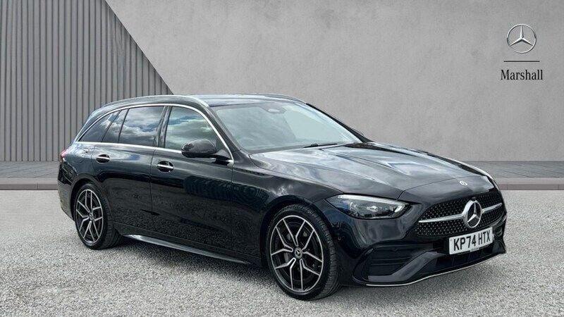 Obsidian black metallic Used 2024 Mercedes C300 AMG Line Premium Plus Estate | £41,893 - Image 1/4