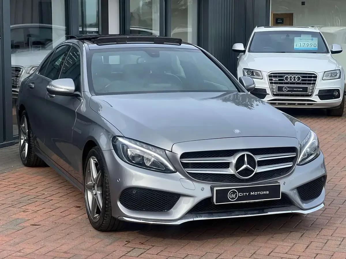 Used Mercedes C250 AMG line 204 HP (150 kW) 2015 Silver Sedan
