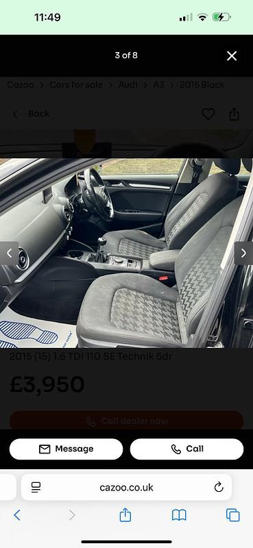 Used Audi A3 2015 Black Hatchback