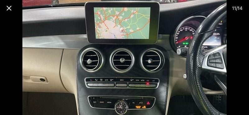 Used Mercedes C200 AMG line 184 HP (135 kW) 2018 Blue Cabriolet