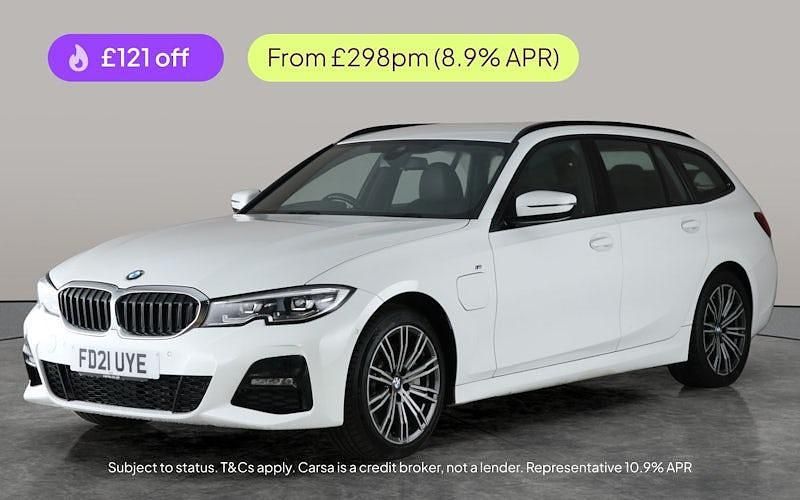 White Used 2021 BMW 330e M Sport Estate | £19,304 (Fair price) - Image 1/3